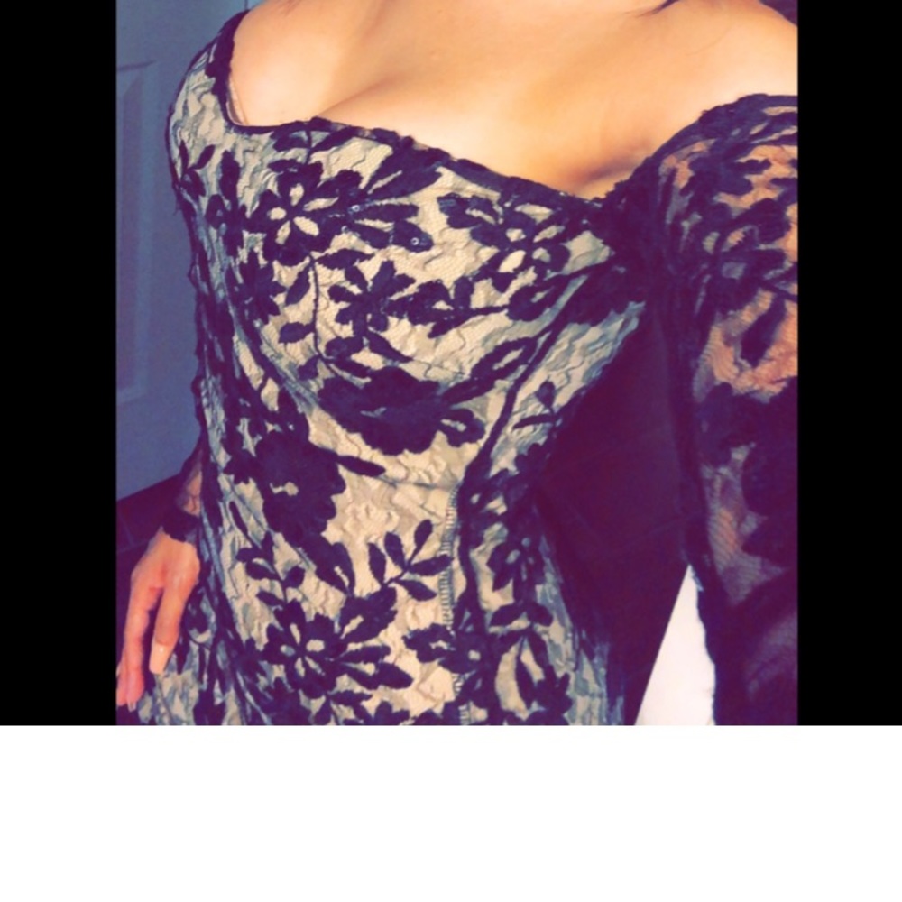 Black and nude laced dress